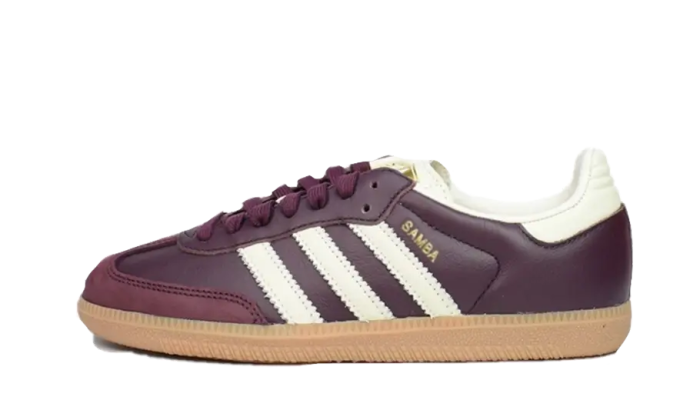 Adidas Samba Og Maroon Gold Metallic - Image 5