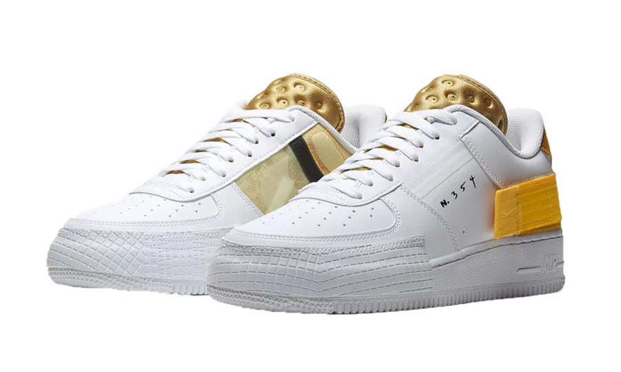 Alternative view of Air Force 1 Low Drop Type White Gold Yellow