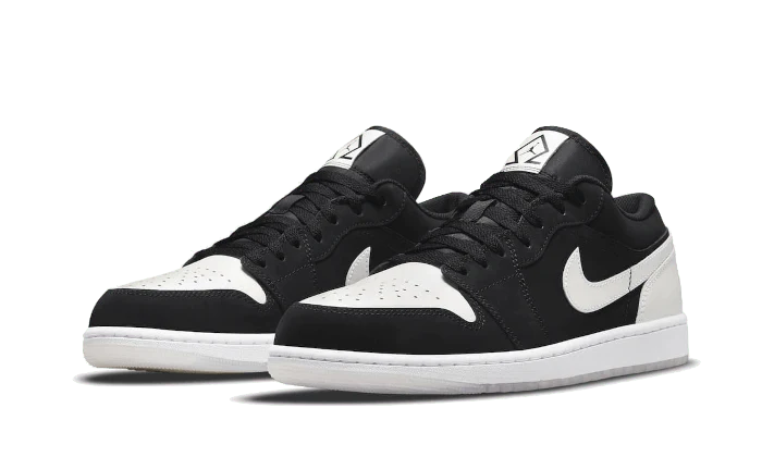Alternative view of Air Jordan 1 Low Black White Diamond