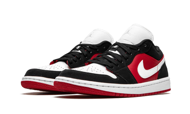 Alternative view of Air Jordan 1 Low Black White Gym Red