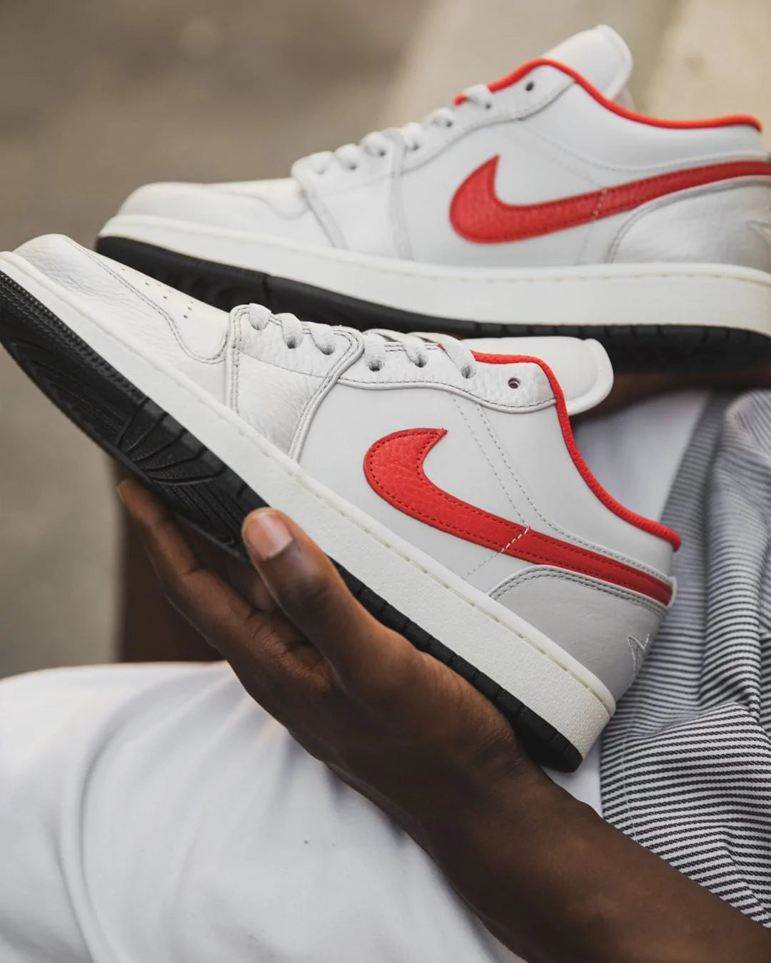 Air Jordan 1 Low Brushstroke Swoosh Black 1 - Image 4