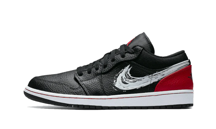 Air Jordan 1 Low Brushstroke Swoosh Black