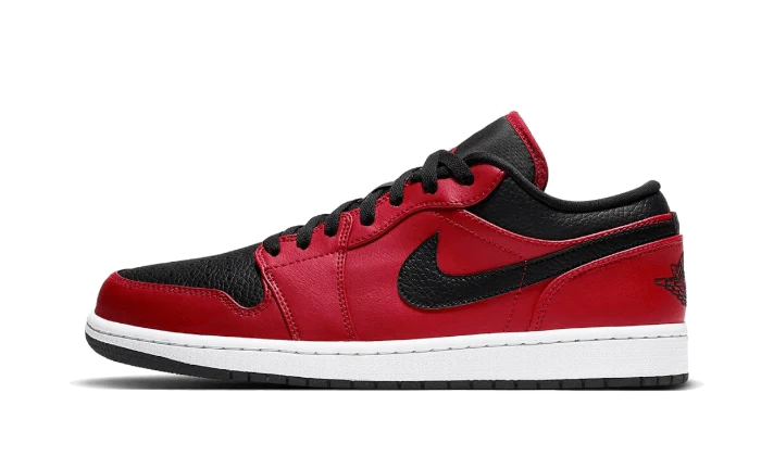 Air Jordan 1 Low Reverse Bred Pebbled Swoosh