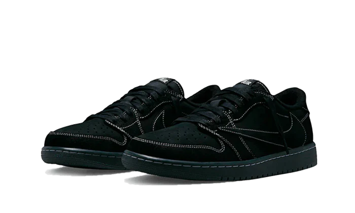 Alternative view of Air Jordan 1 Low Travis Scott Black Phantom