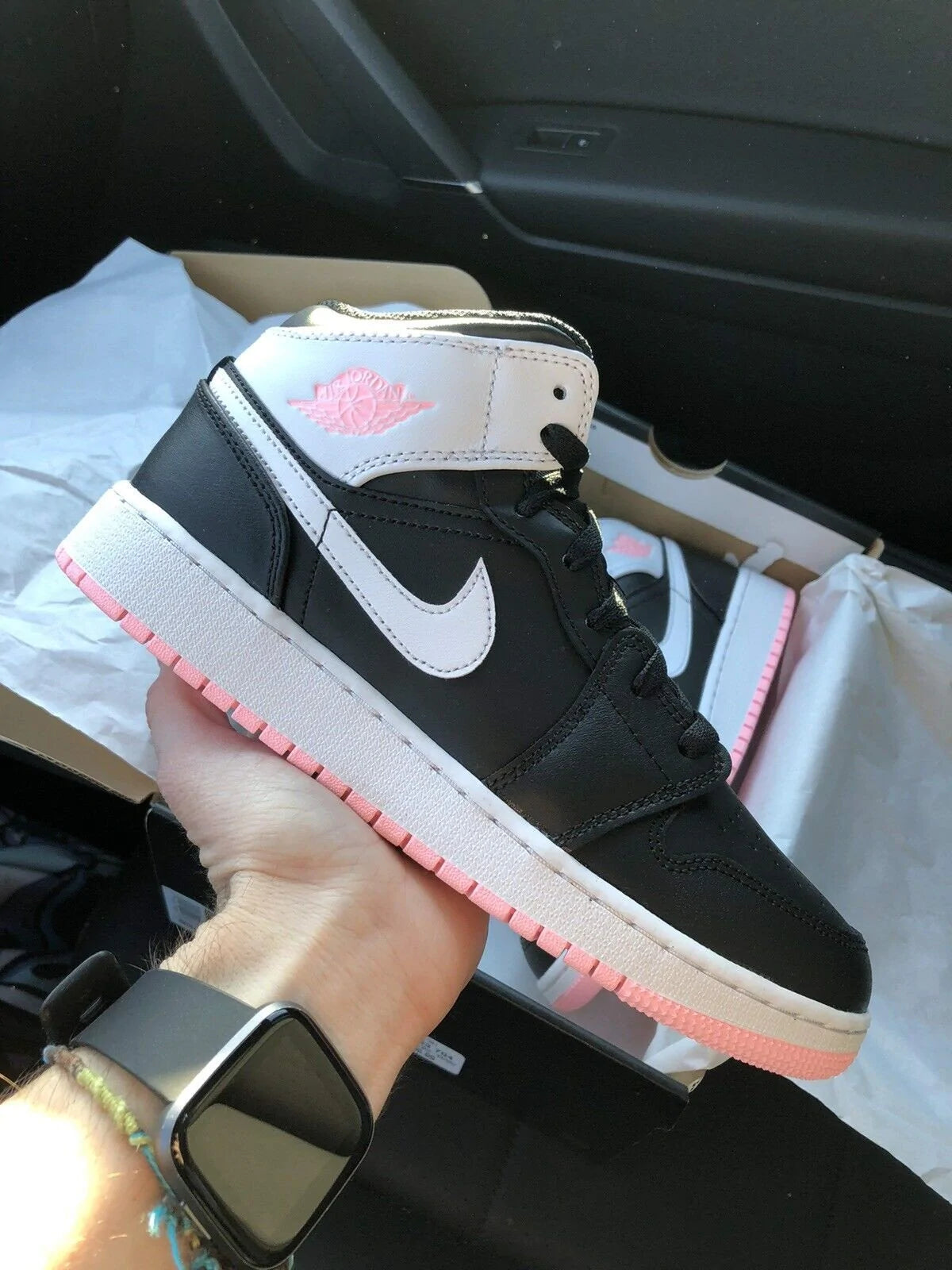Air Jordan 1 Mid Arctic Pink Black - Image 6