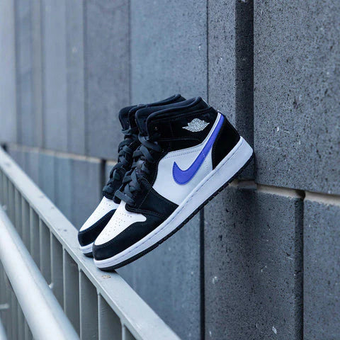 Air Jordan 1 Mid Black Racer Blue White - Image 6
