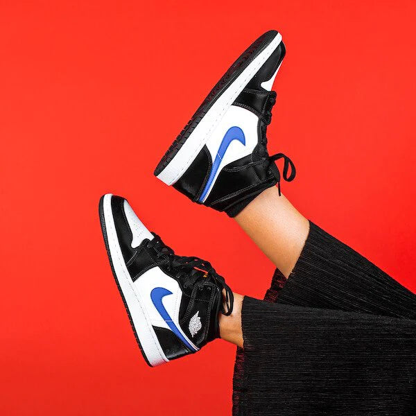 Air Jordan 1 Mid Black Racer Blue White - Image 5