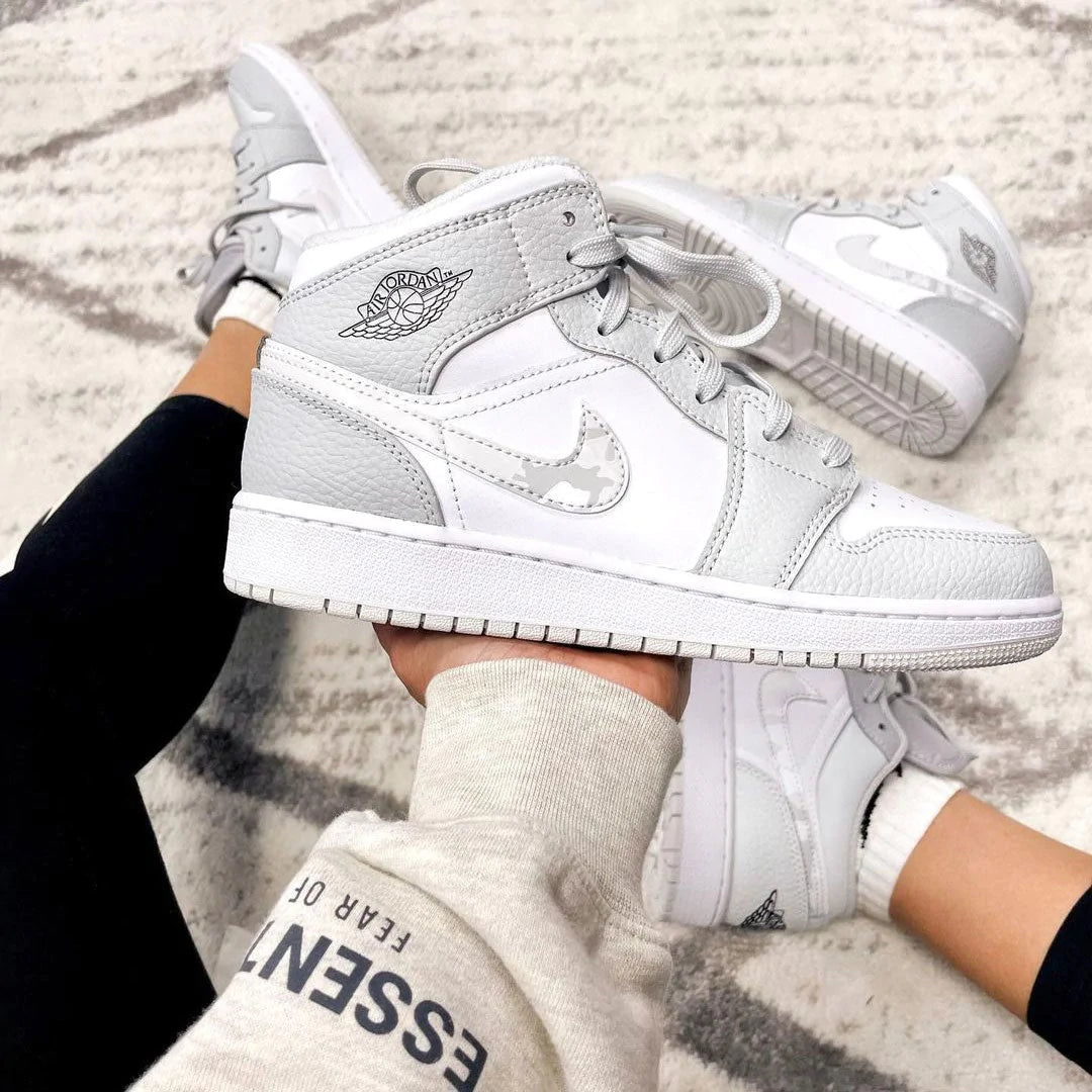 Air Jordan 1 Mid Grey Camo - Image 5