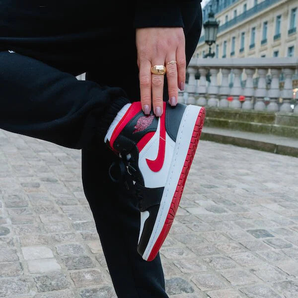 Air Jordan 1 Mid Gym Red Black White - Image 4