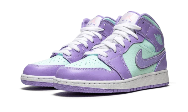 Alternative view of Air Jordan 1 Mid Purple Aqua