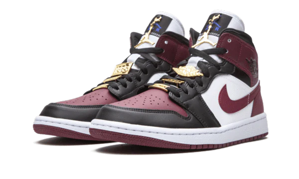 Alternative view of Air Jordan 1 Mid Se Black Dark Beetroot