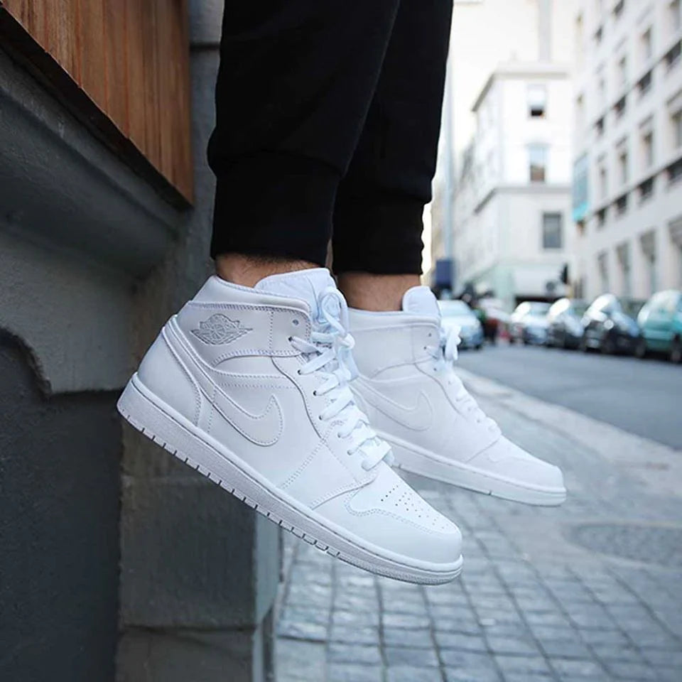 Air Jordan 1 Mid Triple White - Image 7