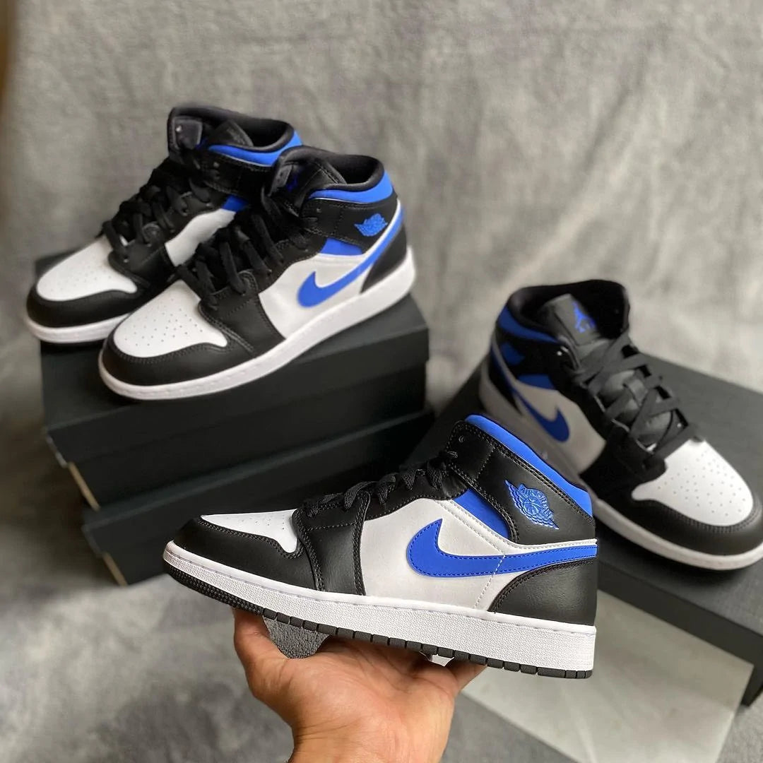 Air Jordan 1 Mid White Black Royal - Image 5