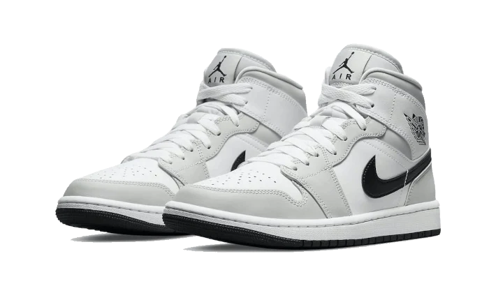 Alternative view of Air Jordan 1 Mid White Light Smoke Grey