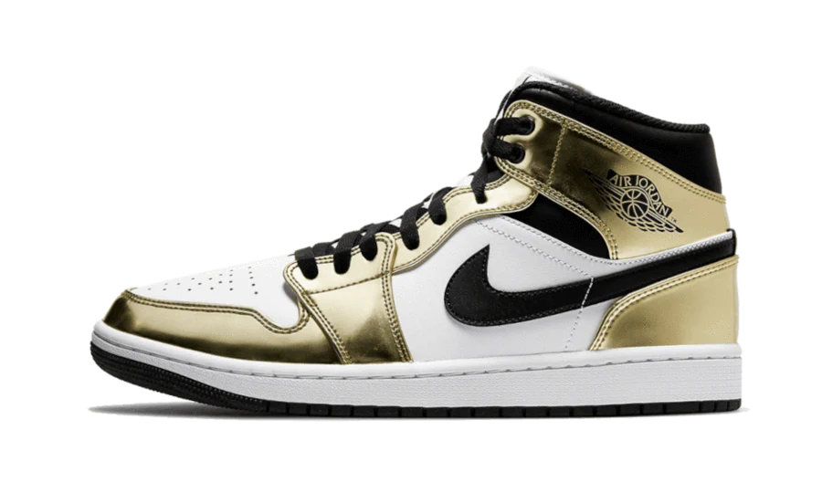 Air Jordan 1 Mid White Metallic Gold