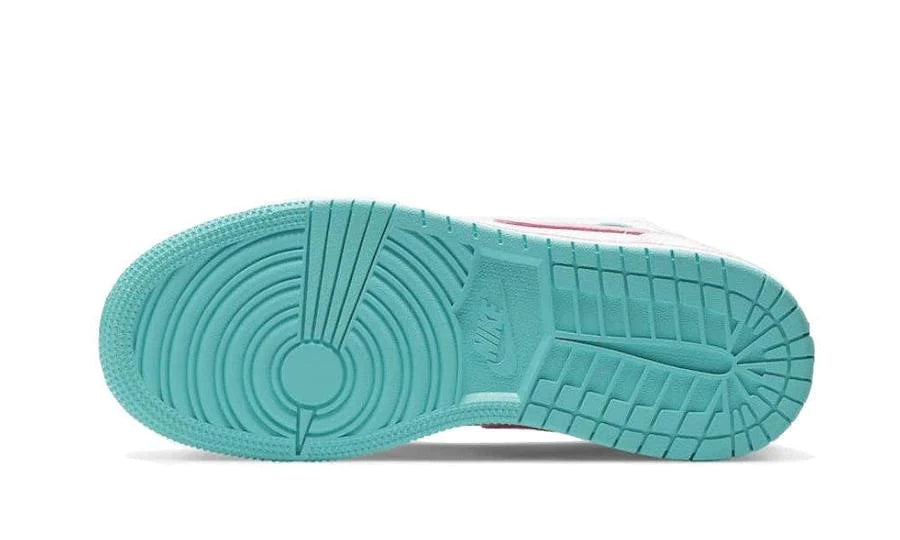 Air Jordan 1 Mid White Pink Green Soar - Image 3