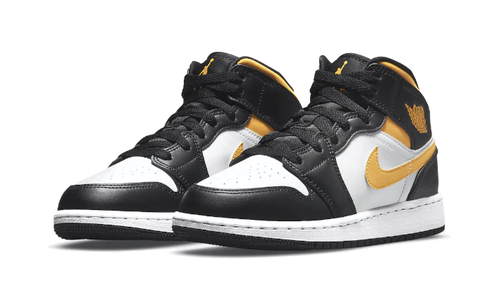 Alternative view of Air Jordan 1 Mid White Pollen Black