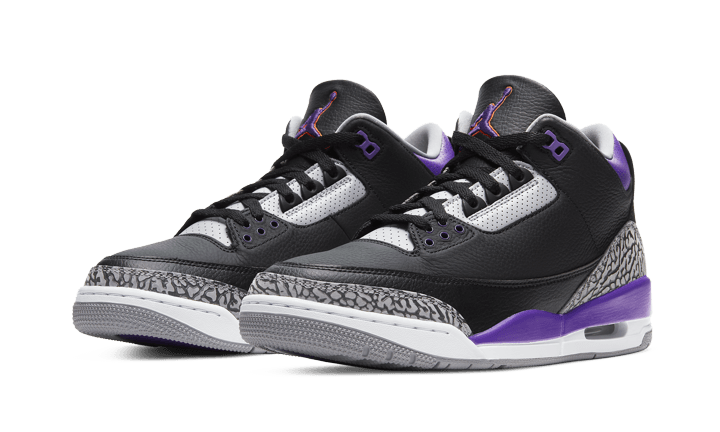 Alternative view of Air Jordan 3 Retro Black Court Purple
