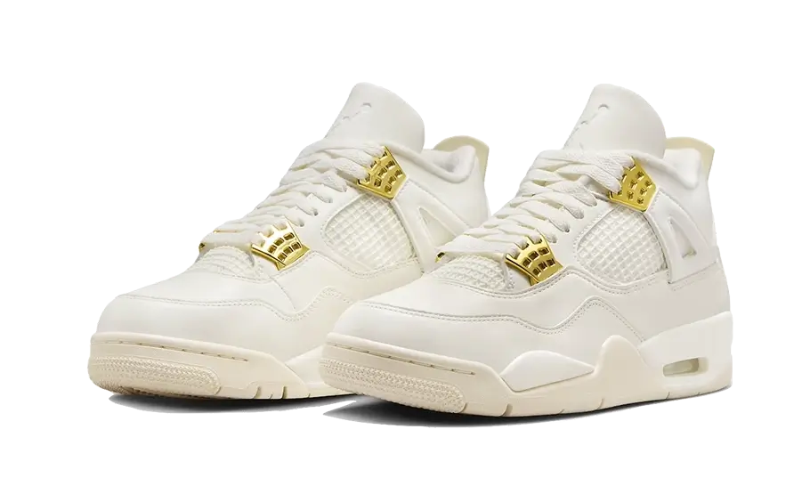 Alternative view of Air Jordan 4 Sail Metallic Gold