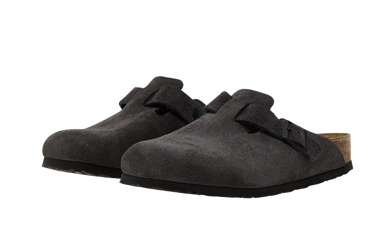 Birkenstock Boston Suede Leather Dark Grey - Image 5