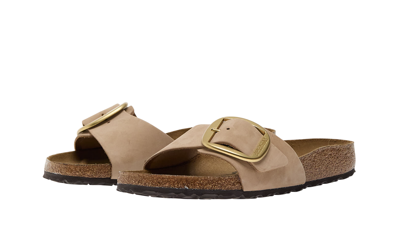 Birkenstock Madrid Big Buckle Natural Leather Nubuck Beige - Image 5