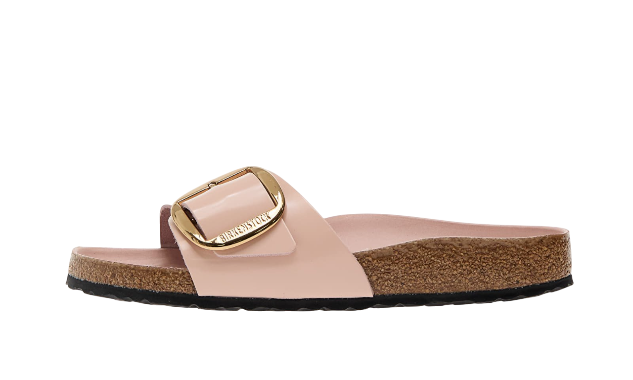 Birkenstock Madrid Big Buckle Natural Leather Patent Pink