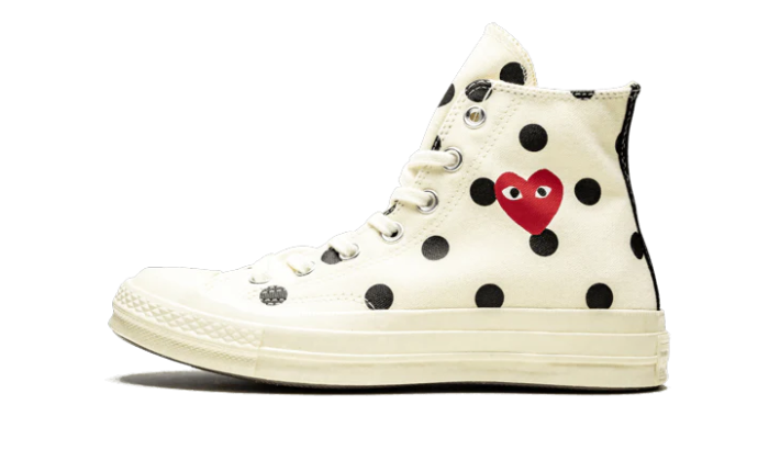 Chuck Taylor All Star 70S Hi Comme Des Garcons Play Polka Dot White - Image 5
