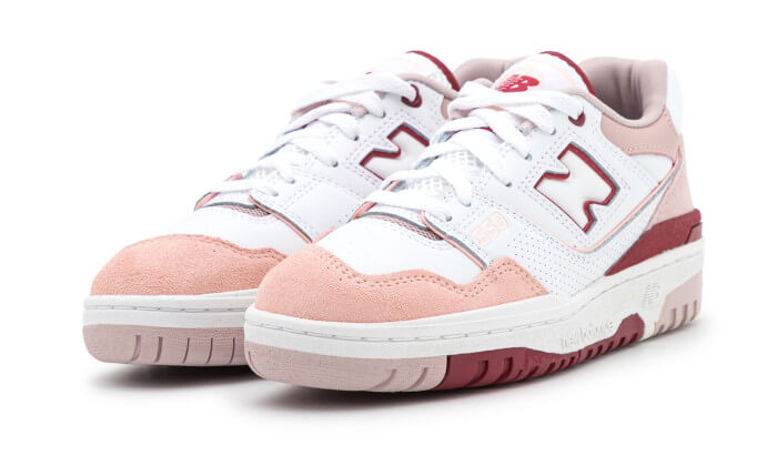 Alternative view of New Balance 550 White Scarlet Pink
