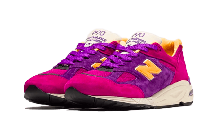 Alternative view of New Balance 990V2 Made In Usa Teddy Santis Purple Yellow