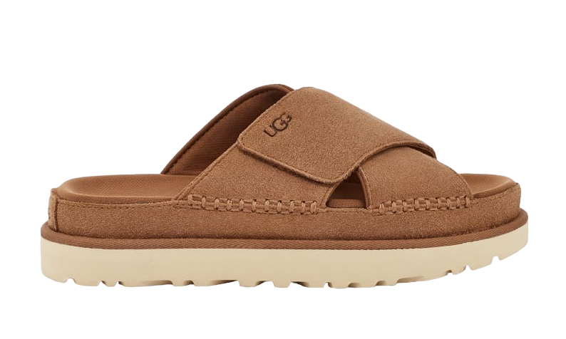 Ugg Women’S Goldenstar Cross Slide Chestnut