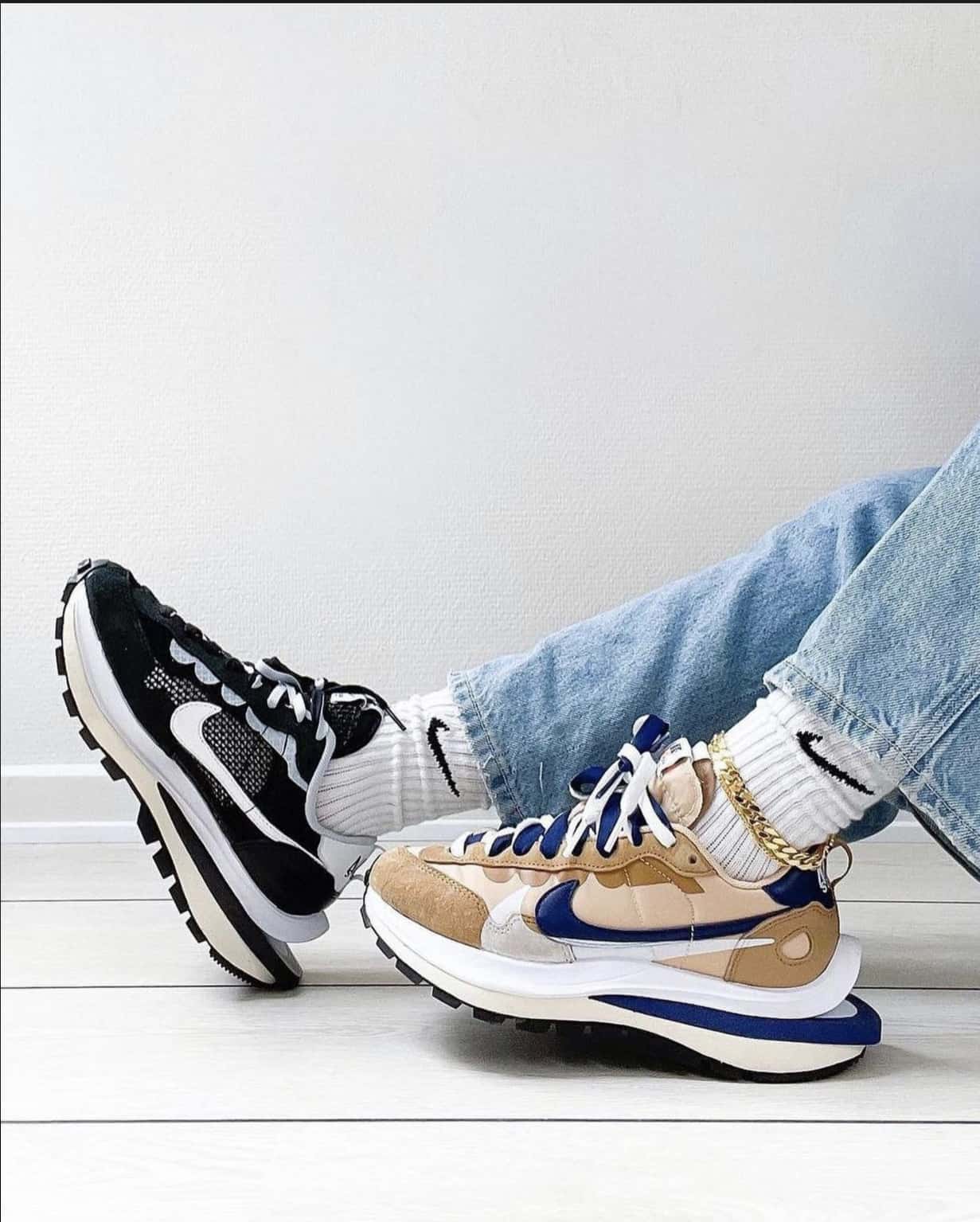 Vaporwaffle Sacai Tan Navy - Image 6